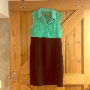 Collard dress with pencil skirt attached